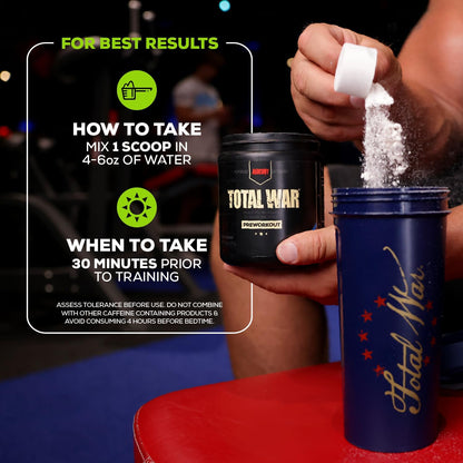 Total War Preworkout - Contains 320Mg of Caffeine from Green Tea, Juniper & Beta Alanine - Pre Work Out with Amino Acids to Increase Pump, Energy + Endurance (Rainbow Candy, 30 Servings)