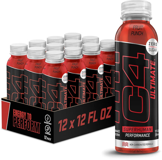 Ultimate Non-Carbonated Zero Sugar Energy Drink, Pre Workout Drink + Beta Alanine, 12 Fl Oz (Pack of 12)