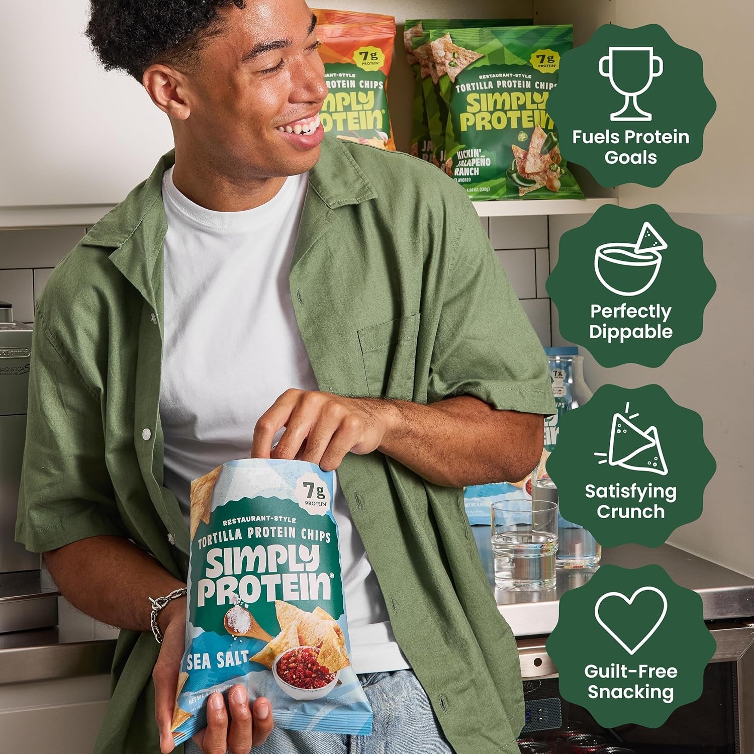 - Tortilla Chips, Restaurant Style Protein Chips, Hint of Habanero (3-Pack) - 7G Protein, 140 Calories, Gluten Free, Vegan - Plant Based Pea Protein Snacks - 3 Bags, 4.58Oz (130G)