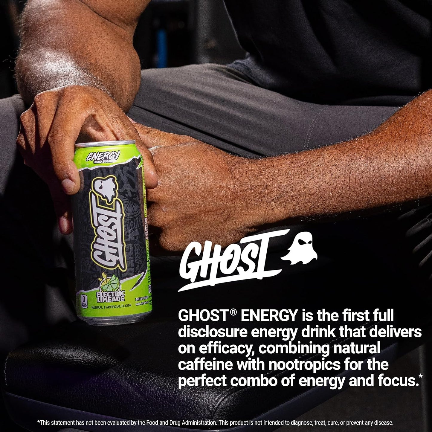 Energy Drink - 12-Pack, Electric Limeade, 16Oz Cans - Energy & Focus & No Artificial Colors - 200Mg of Natural Caffeine, L-Carnitine & Taurine - Gluten-Free & Vegan