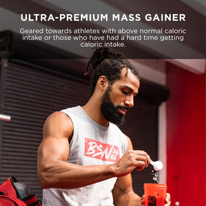TRUE-MASS Weight Gainer, Mass Gainer Protein Powder, Post Workout Muscle Recovery Powder, Muscle Gainer, 2:1 Carbs to Protein Ratio, Vanilla Ice Cream, 5.82 Pound, 16 Servings