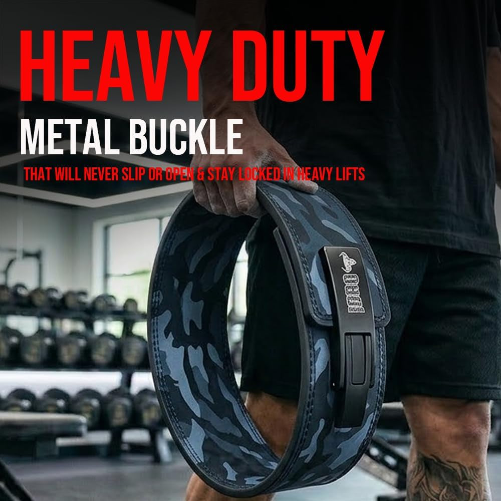 Powerlifting Lever Gym Belt – Power 8MM, 10MM or 13MM Extreme Heavy Duty Genuine Leather Belts - Squats Deadlifts Bodybuilding Weight Lifting IPF Power Lifting Strongman for Men