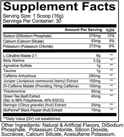 Total War Pre Workout, Sour Gummy Bear - Contains 320Mg of Caffeine from Green Tea, Juniper & Beta Alanine - Pre Work Out with Amino Acids to Increase Pump, Energy + Endurance (30 Servings)