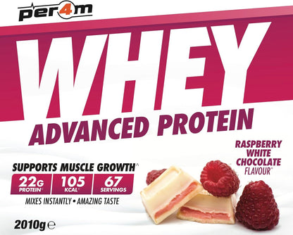 Whey Protein Powder | High Protein Shake for Muscle Growth & Recovery | Low Sugar Gym Supplement | Sports Nutrition Drink + Amino Acids (2010G, Raspberry White Chocolate)
