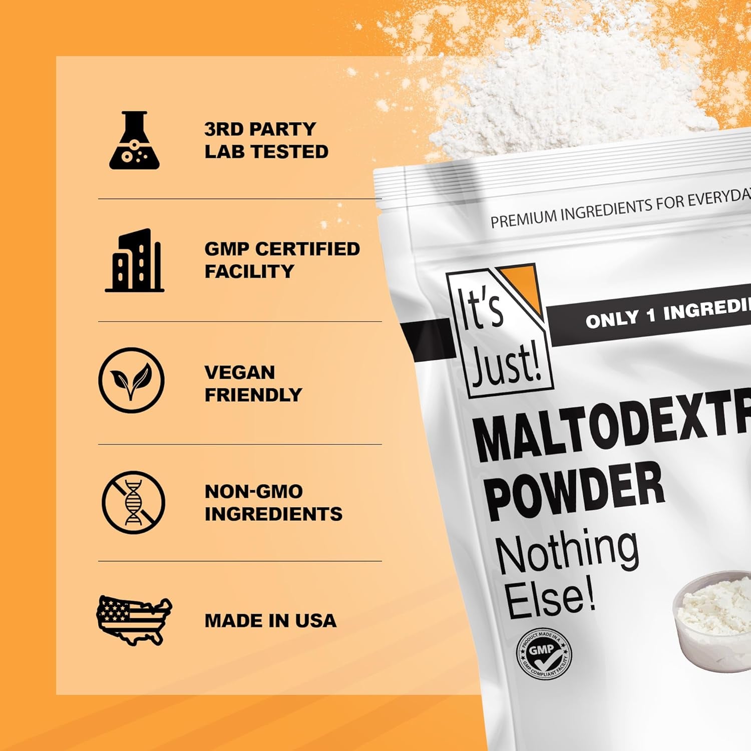 - Mass Gainer Powder, 100% Maltodextrin (Complex Carbohydrates), Sustained Energy, Rapid Absorption, Non-Gmo, Easily Add to Any Protein Shake, 3Lbs / 38 Servings
