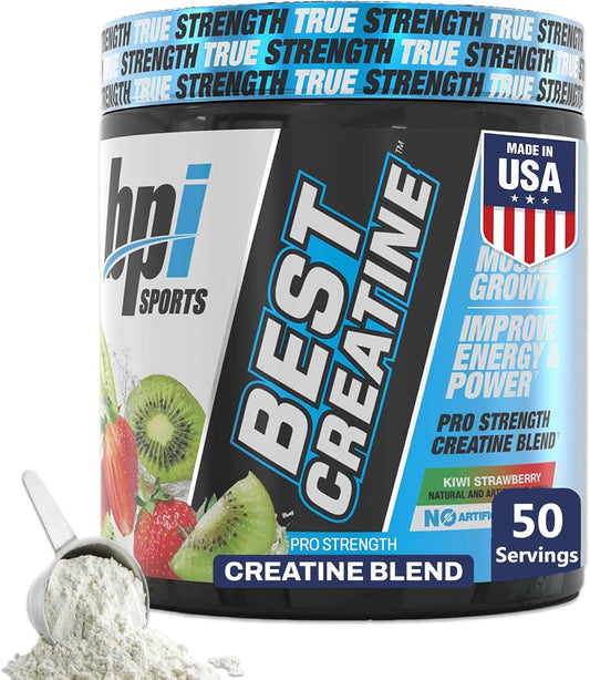 Best Creatine - Creatine Monohydrate Powder for Men & Women, Himalayan Salt - Strength, Pump, Endurance, Muscle Growth, Muscle Definition, No Bloat - Kiwi Strawberry - 50 Servings - 9.07 Oz
