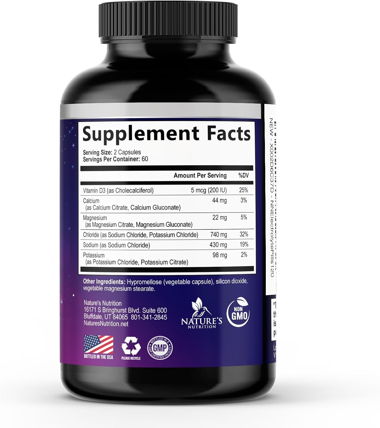 Electrolyte Salt Capsules - Keto Friendly Rehydration Recovery Supplement - Hydration with No Sugar and 6 Replacement Electrolytes: Magnesium, Sodium, Potassium, and More - USA Bottled - 120 Capsules