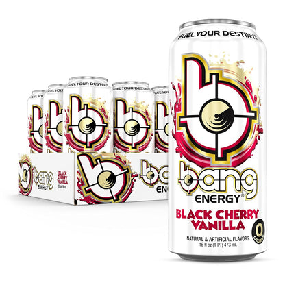 Energy Black Cherry Vanilla, Sugar-Free Energy Drink, 16-Ounce | Pack of 12
