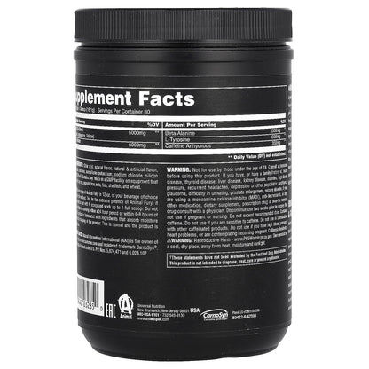 Animal Fury® Essentials, Pre Workout, Blue Ice Pop, 1.06 Lbs (483 G)
