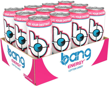 Energy Cotton Candy, Sugar-Free Energy Drink, 16-Ounce | Pack of 12