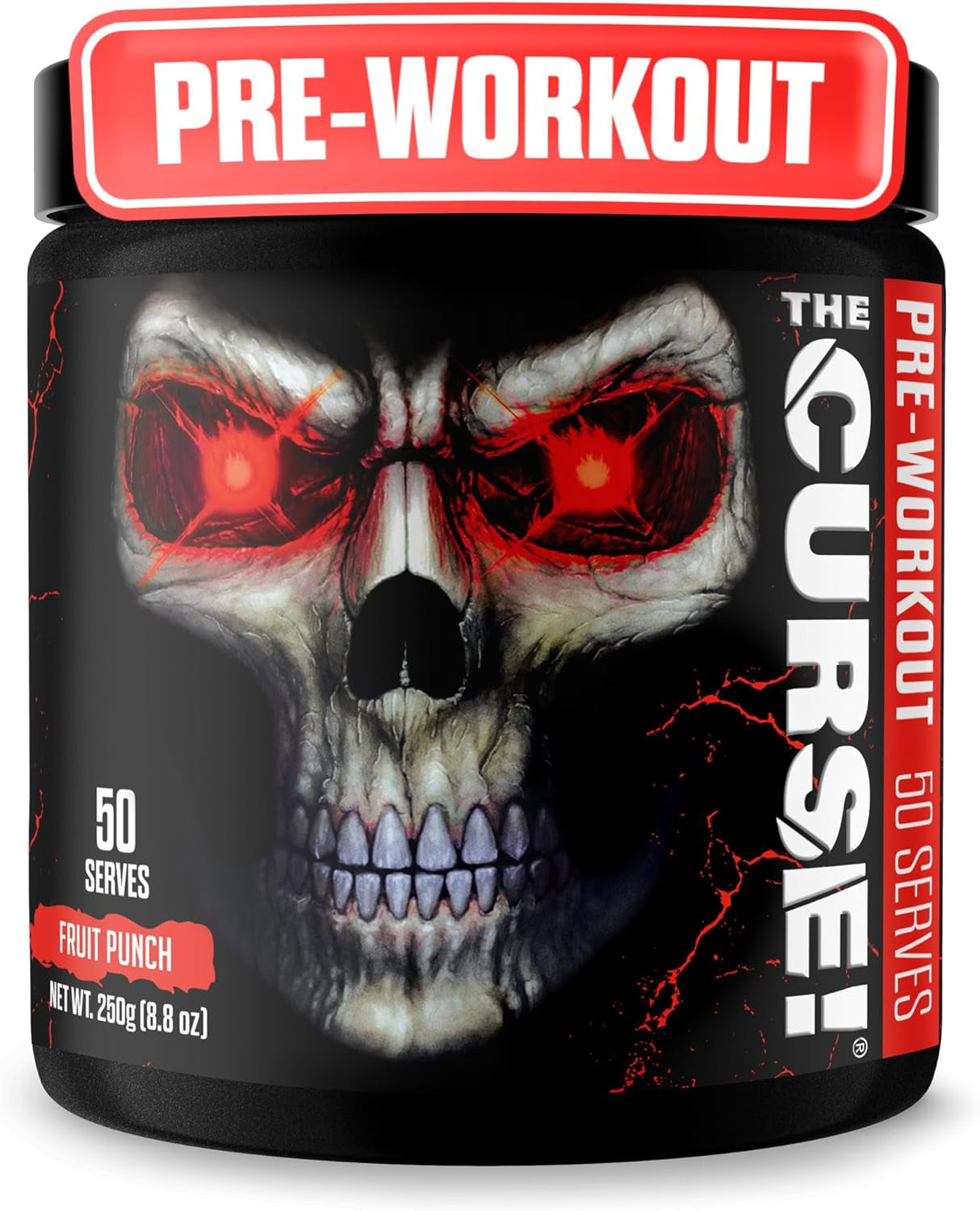 the Curse! Fruit Punch Pre Workout Powder with Creatine – Extreme Energy Preworkout for Men & Women – 50 Servings – L Citrulline, Beta Alanine & Caffeine for Pump, Strength & Focus