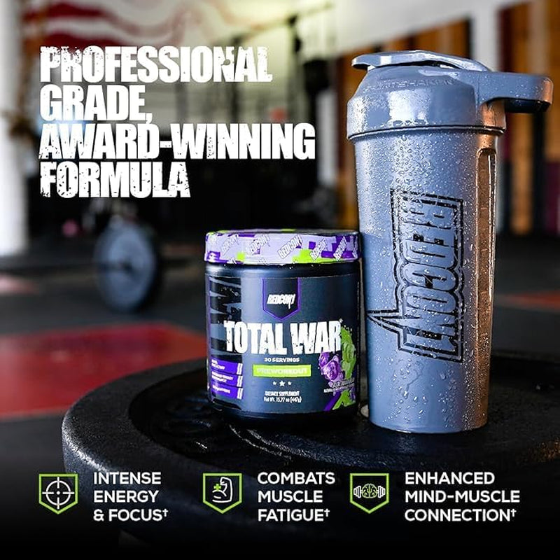 Total War Pre Workout, Sour Gummy Bear - Contains 320Mg of Caffeine from Green Tea, Juniper & Beta Alanine - Pre Work Out with Amino Acids to Increase Pump, Energy + Endurance (30 Servings)