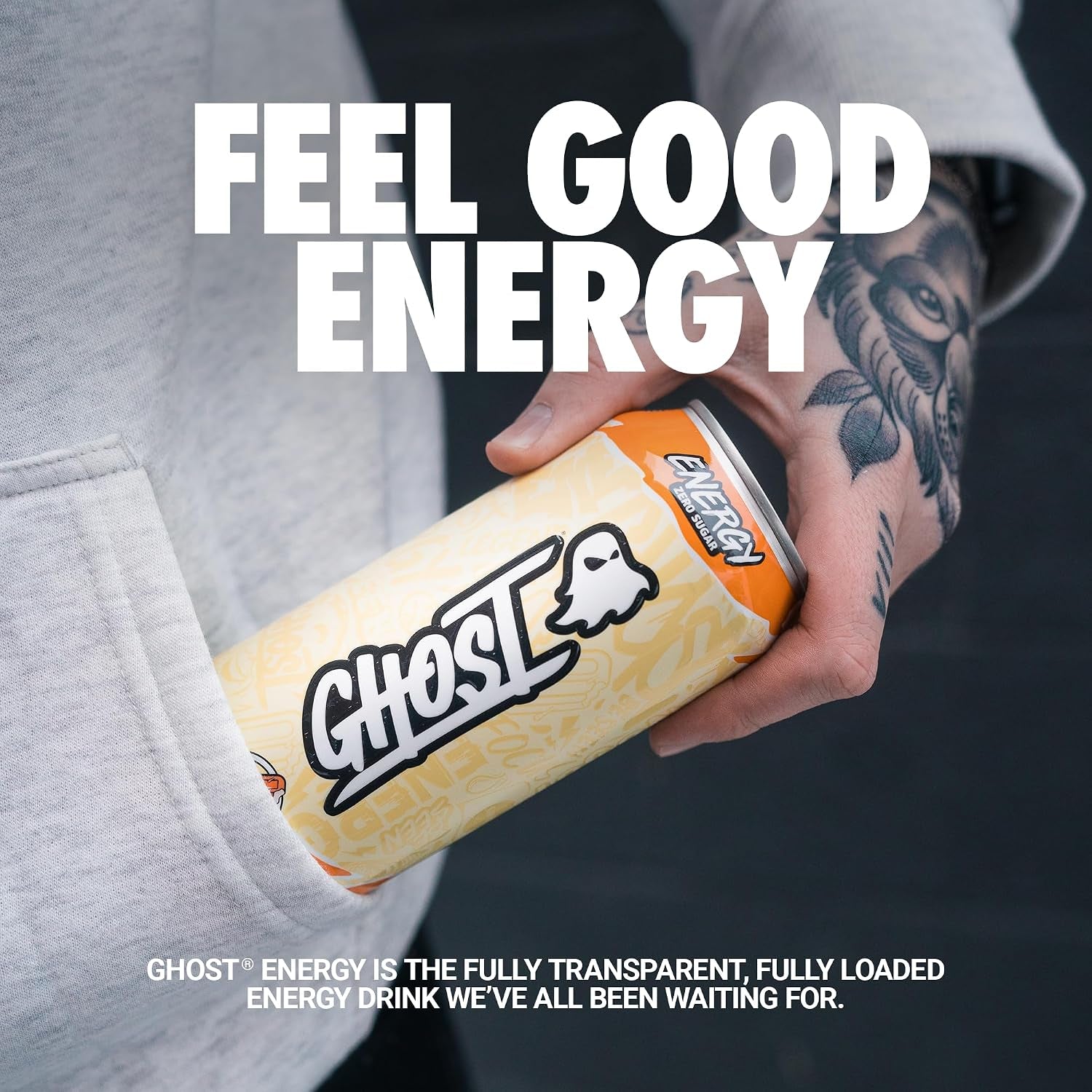 Energy Drink,Orange Cream,16Oz Cans - Energy & Focus & No Artificial Colors - 200Mg of Natural Caffeine,L-Carnitine-& Taurine - Gluten-Free-& Vegan,(Pack of 24)