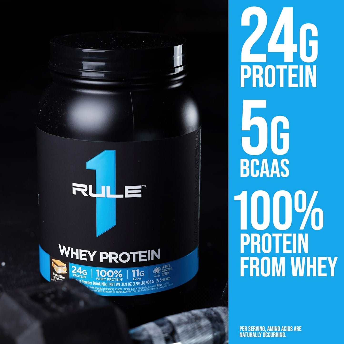 Whey Protein Powder, Banana Crème, 27 Servings | 24G Fast-Acting Protein from All-Whey Sources with Naturally Occurring Eaas & Bcaas for Workout Recovery or Anytime Use