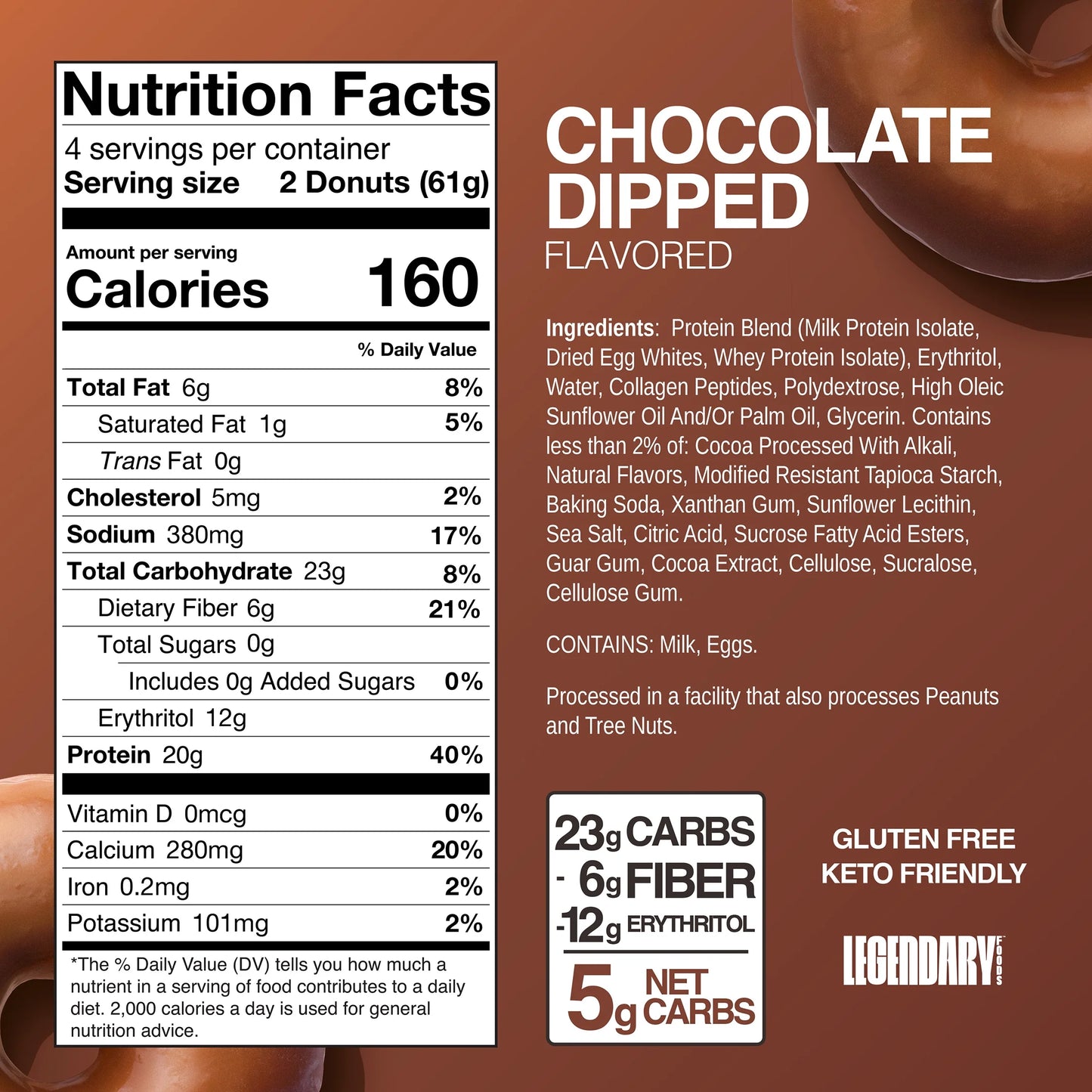 - Protein Donuts Chocolate Dipped 8.6Oz/4Ct