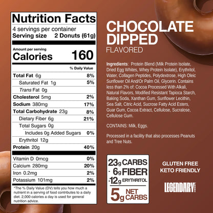 - Protein Donuts Chocolate Dipped 8.6Oz/4Ct