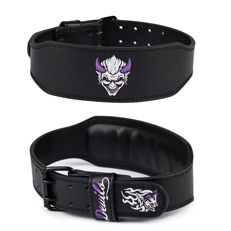 Embroidery Devil Weightlifting Belt Bodybuilding Fitness Belt Powerlifting Deadlift Squat Waist Protector Gym Back Waist Support