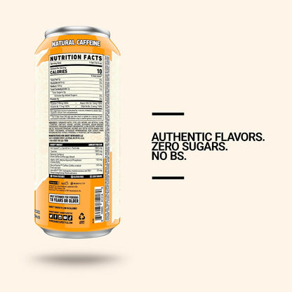 Energy Drink,Orange Cream,16Oz Cans - Energy & Focus & No Artificial Colors - 200Mg of Natural Caffeine,L-Carnitine-& Taurine - Gluten-Free-& Vegan,(Pack of 24)