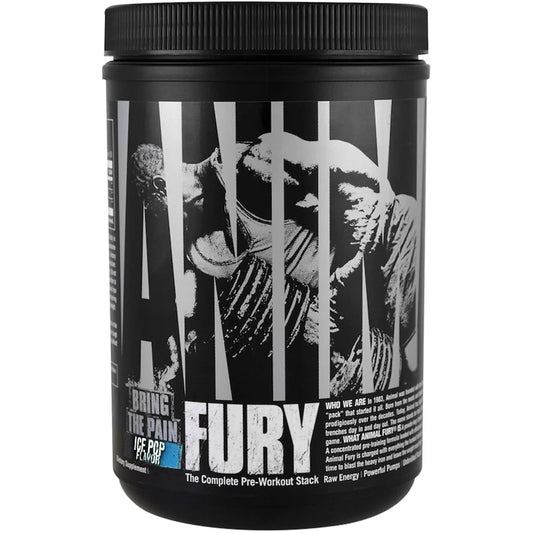 Animal Fury® Essentials, Pre Workout, Blue Ice Pop, 1.06 Lbs (483 G)