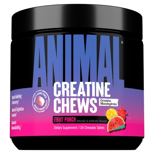 Creatine Chews – 5G Creatine Monohydrate, Fast-Absorbing, No Mess Powder-Free – Fruit Punch - 30 Count