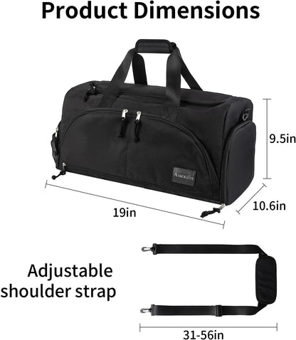 Gym Bag for Men & Women with Shoes Compartment and Wet Pocket Convertible Duffle Bag and Gym Backpack Waterproof Sports Duffel for Travel, Sports, Fitness & Workout