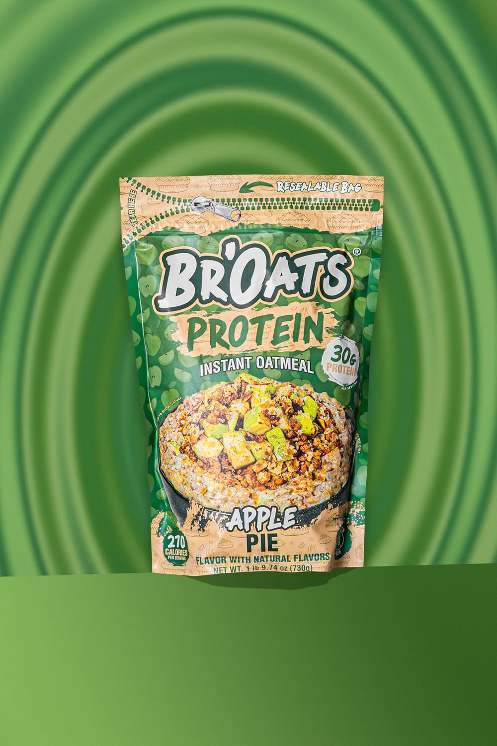 High Protein Oatmeal with 30G of Protein per Serving - Protein Packed Gluten Free Delicious Tasting High Protein Oats (Pack of 1, Apple Pie)