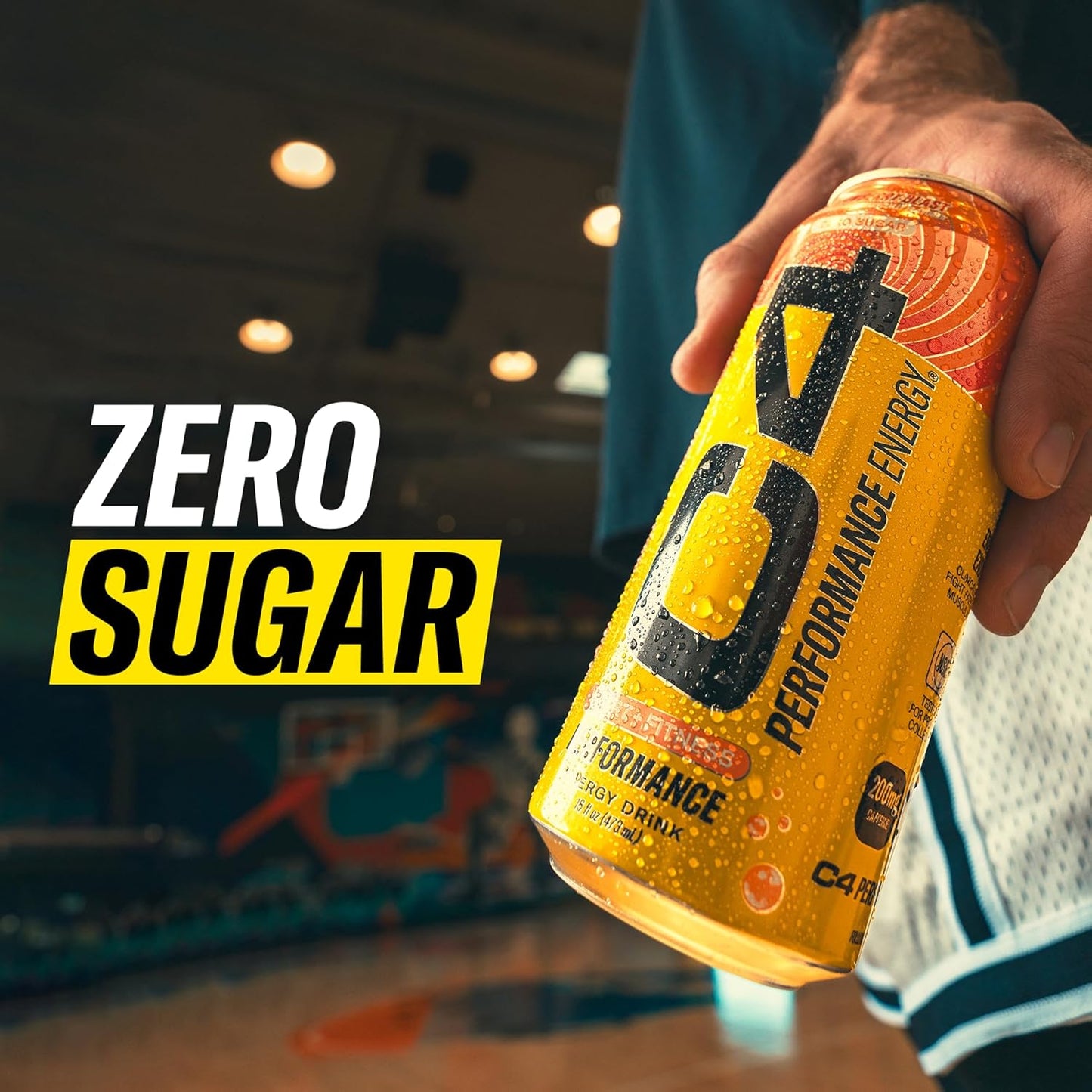 Energy Carbonated Zero Sugar Energy Drink, Pre Workout Drink + Beta Alanine, Sour Gummy Splash, 16 Fl Oz (Pack of 12)